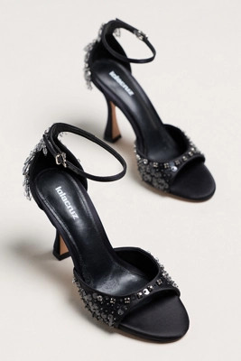Lola Cruz Sequin Ankle Strap Heels | Anthropologie (US)