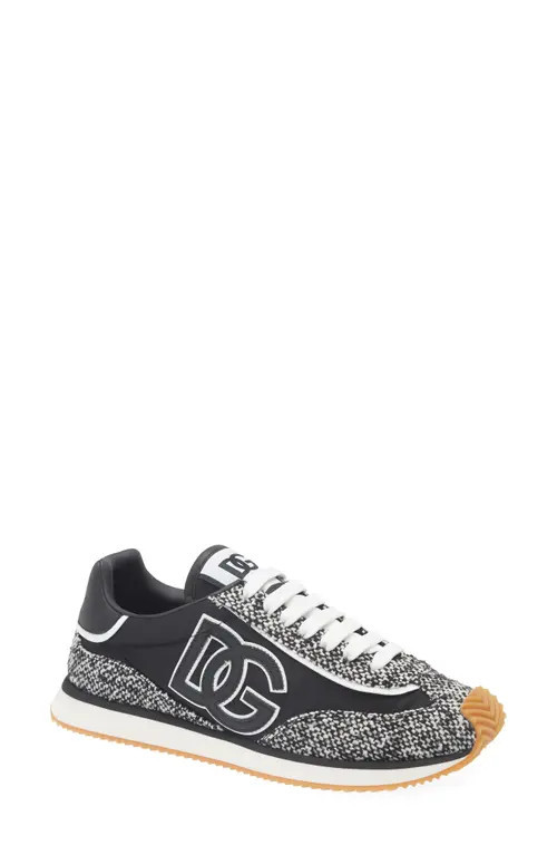 Dolce&Gabbana DG Cushion Mixed Media Sneaker in 89697 Bianco/Nero at Nordstrom, Size 13Us | Nordstrom