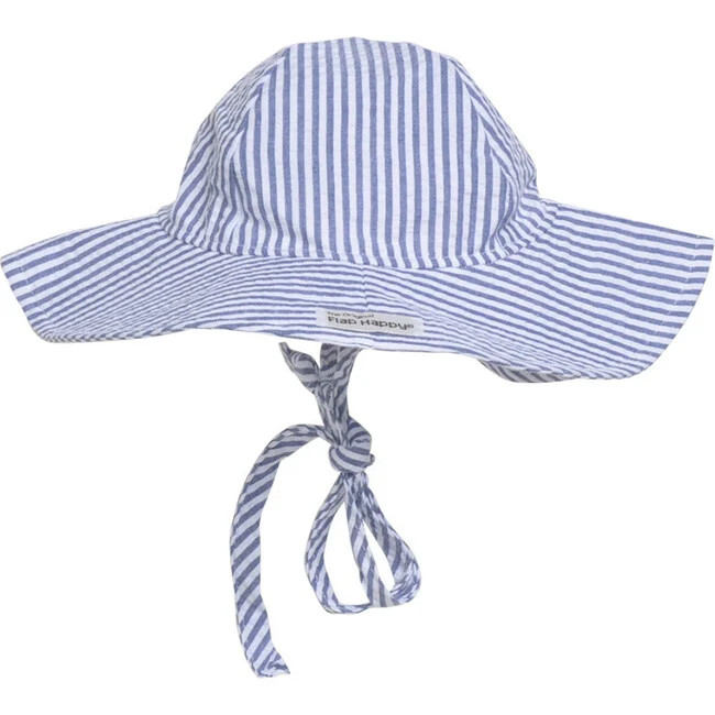 Flap Happy | UPF 50+ Floppy Hat, Chambray Stripe Seersucker (Multicolor, Size Small) | Maisonette | Maisonette