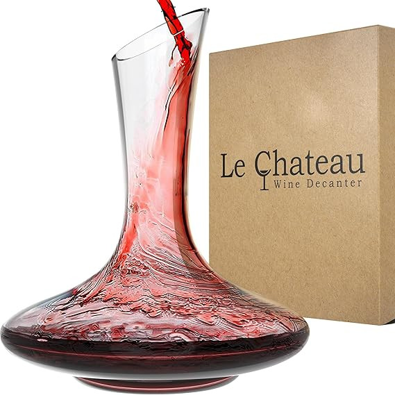 Le Chateau Large Elegant Crystal Wine Decanter with Aerator – 750ml Glass Decanter – Hand-Blo... | Amazon (US)