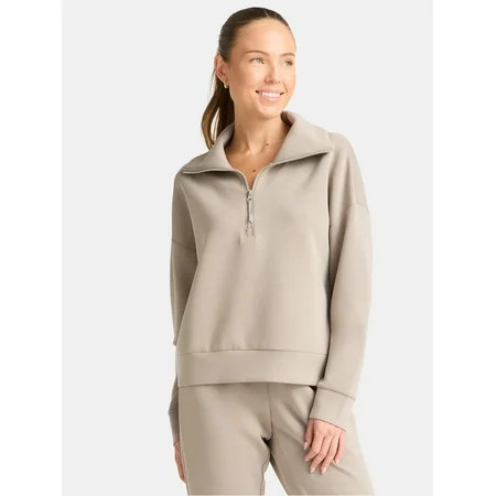 Avia Women's and Women's Plus ScubaKnit Quarter Zip Pullover, Sizes XS-4X | Walmart (US)