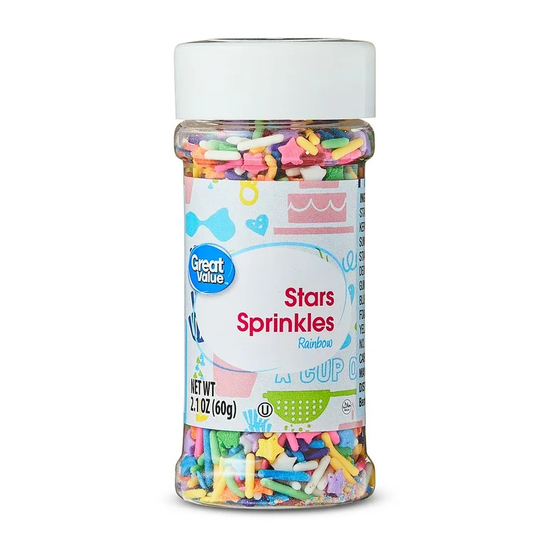 Great Value Rainbow Stars Sprinkles, 2.1 oz | Walmart (US)