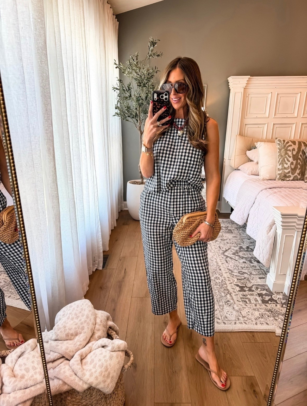 This matching gingham set is one of those outfits that instantly looks styled with almost zero effort 🖤 The print feels classic, the fit is so flattering, and I love how easy it is to dress up with a woven bag and simple sandals.

matching set, gingham outfit, black and white style, summer outfit ideas, vacation outfit, resort wear, effortless style, feminine fashion, brunch outfit, elevated basics, casual chic style, themominstyle

#LTKootd #LTKSeasonal #LTKOver40