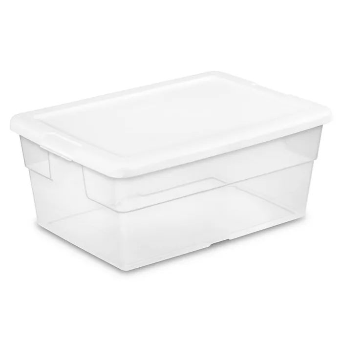 Sterilite 16qt Clear Storage Box with Lid White | Target