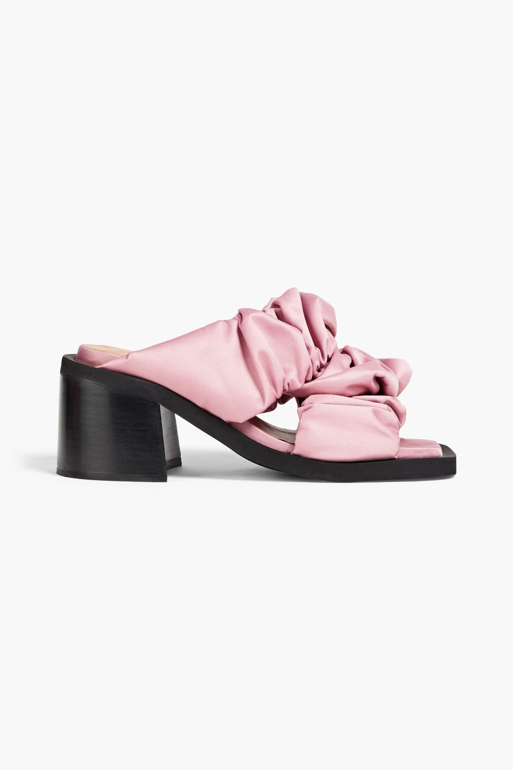 Ruched satin mules | The Outnet (US and CA)
