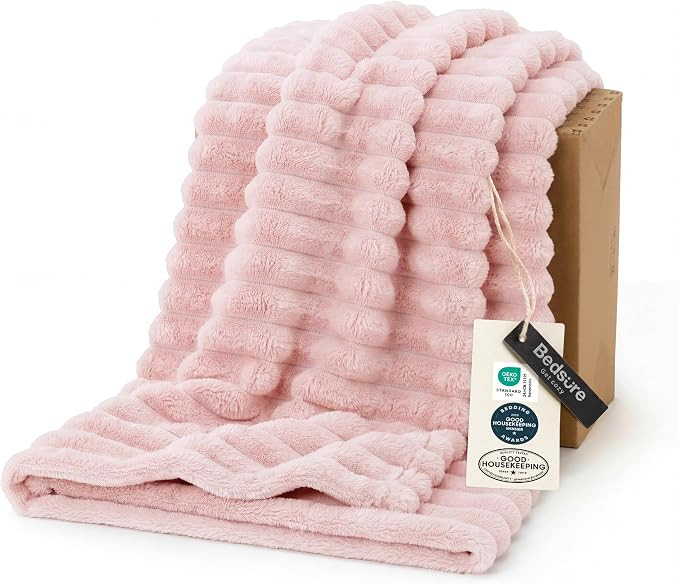 Bedsure GentleSoft Crystal Pink Throw Blanket for Couch - Cozy Soft Blankets for Women, Cute Smal... | Amazon (US)