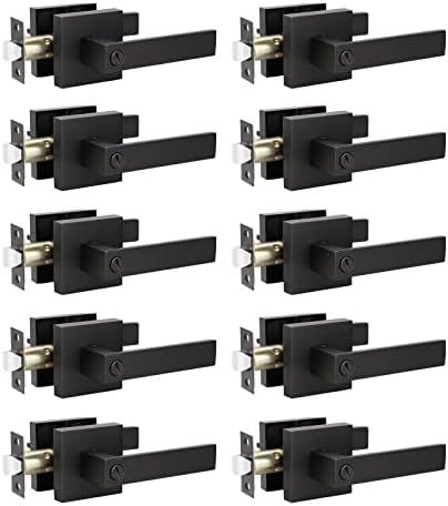 KNOBWELL 10 Pack Heavy Duty Door Lever Lock Privacy Door Lever Without Key Interior Door Handles ... | Amazon (US)