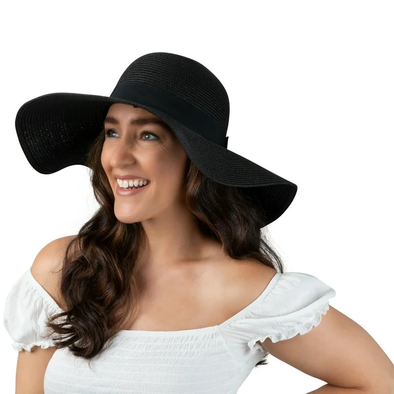 Debra Weitzner Women Floppy Sun Hat with Wide Brim—Foldable Roll-Up Straw Beach Hat UPF 50, Lar... | Walmart (US)
