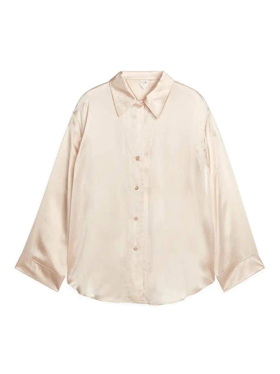 Silk Pyjama Shirt - Off White - ARKET GB | ARKET (US&UK)