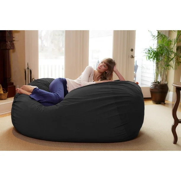 Chill Sack Bean Bag Chair, Memory Foam Lounger with Microsuede Cover, All Ages, 6 ft, Dark Grey P... | Walmart (US)