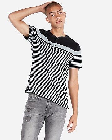 Striped Color Block Henley | Express