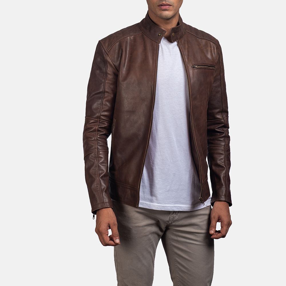 Dean Brown Leather Biker Jacket | The Jacket Maker
