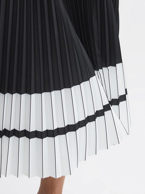 High Rise Pleated Midi Skirt | Reiss US