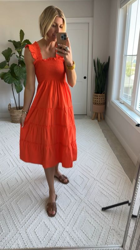 The summer statement maker dress! This gorgeous pop of orange, cotton dress is so incredibly comfortable and easy to throw on for every day or for a special occasion! I am wearing my true size small + bonus you can wear a normal bra with this style dress

#LTKStyleTip #LTKFindsUnder100 #LTKOver40