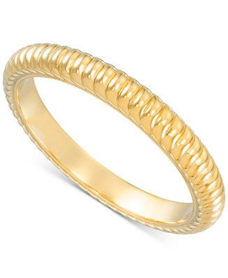 Ribbed Bangle Bracelet in 14k Gold Over Resin | Macy's