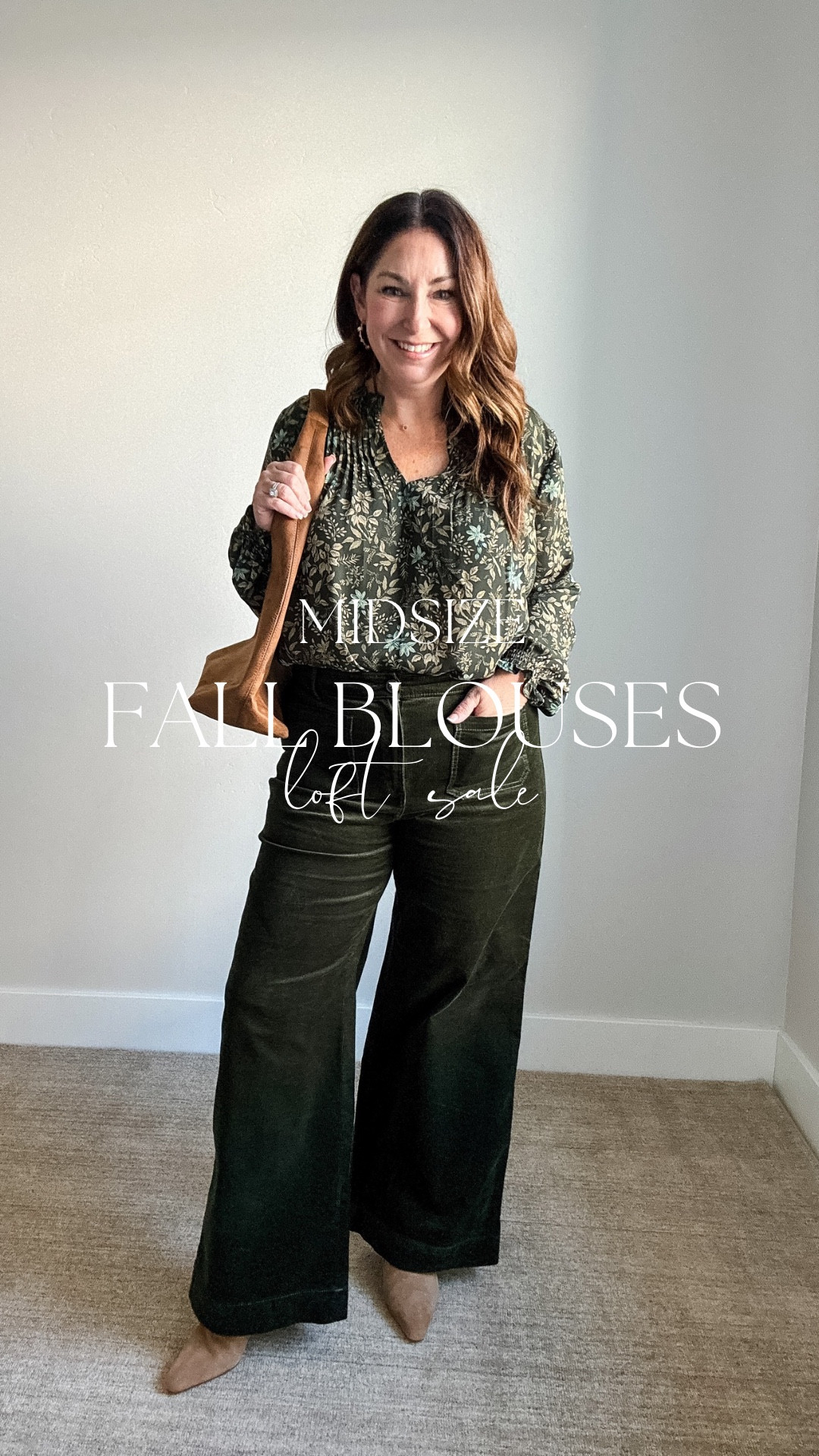 Wearing large in tops. 12 in green pants, 14 in brown and 34 petite in jeans 

#LTKOver40 #LTKWorkwear #LTKSaleAlert