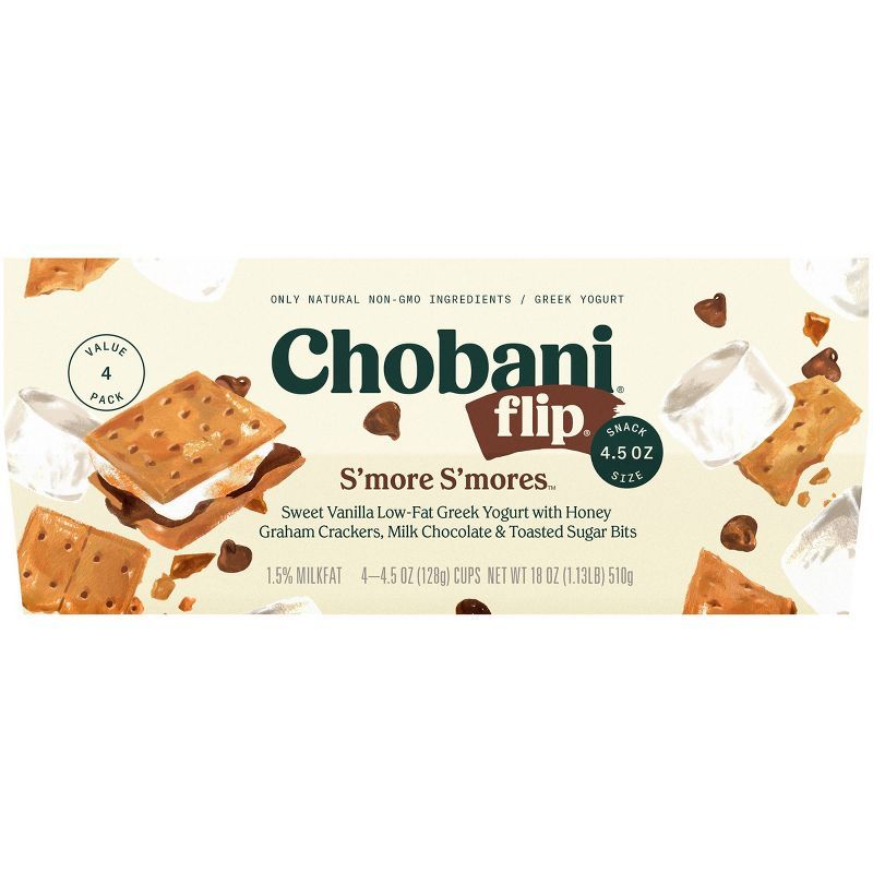 Chobani Flip S&#39;more S&#39;mores Greek Yogurt - 4ct/4.5oz Cups | Target