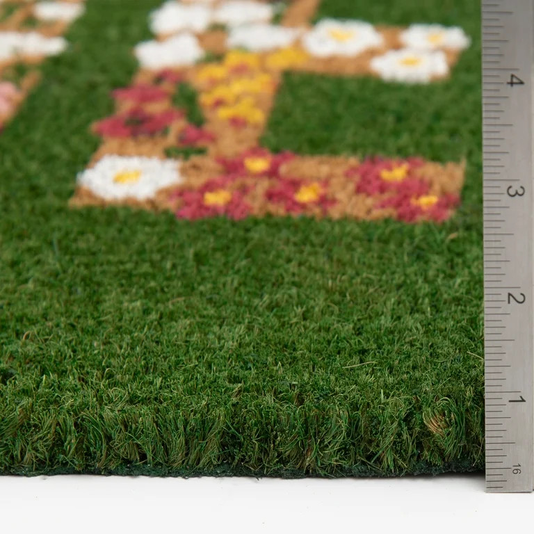 Mainstays Hello Flower Garden Outdoor Coir Doormat, 18"x30" | Walmart (US)