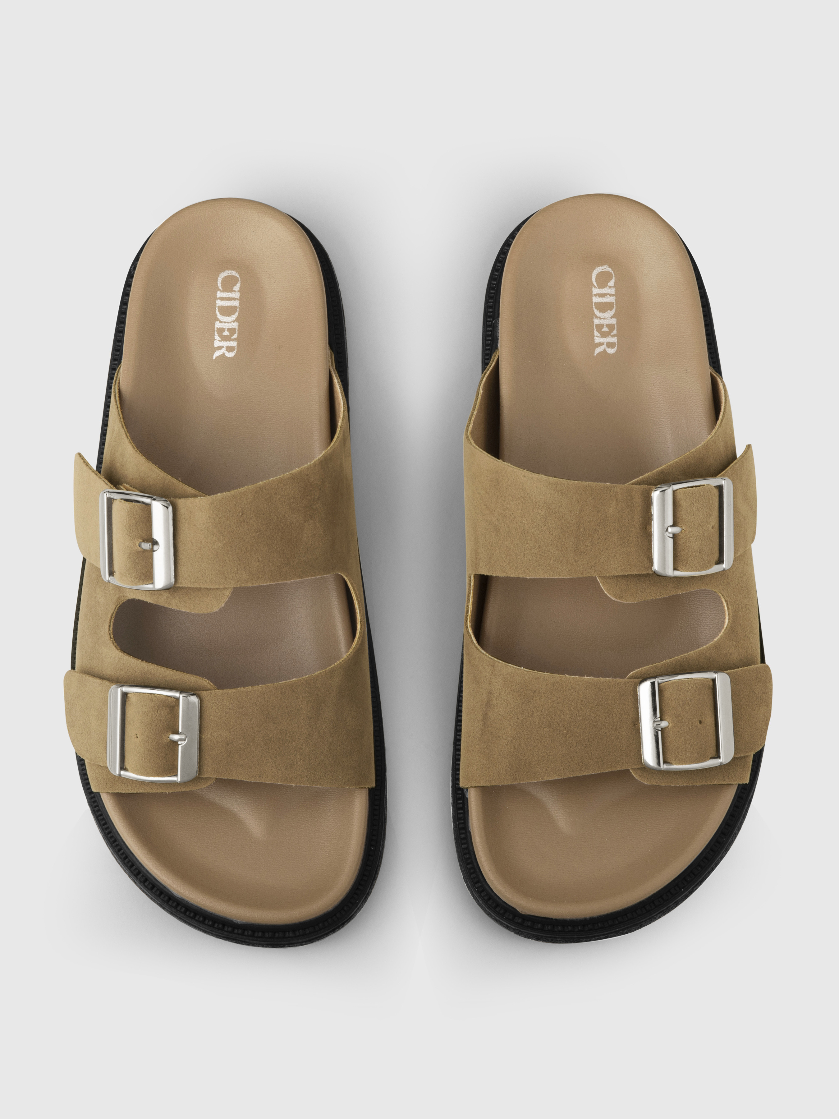 Cowboy Western Outfits Double Band Buckle Slippers For Daily Casual | Cider