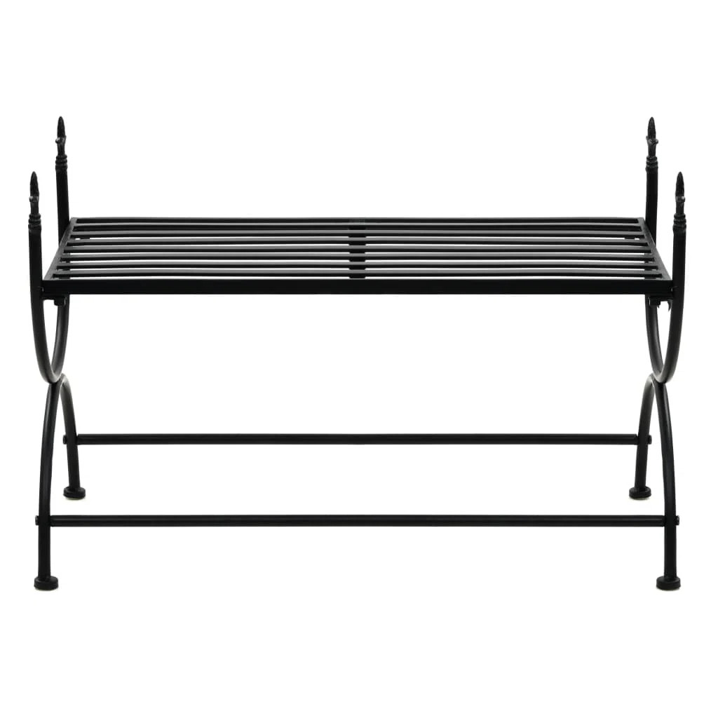 Bench Vintage Style Metal 32.7"x16.5"x21.7" Black | Wayfair North America