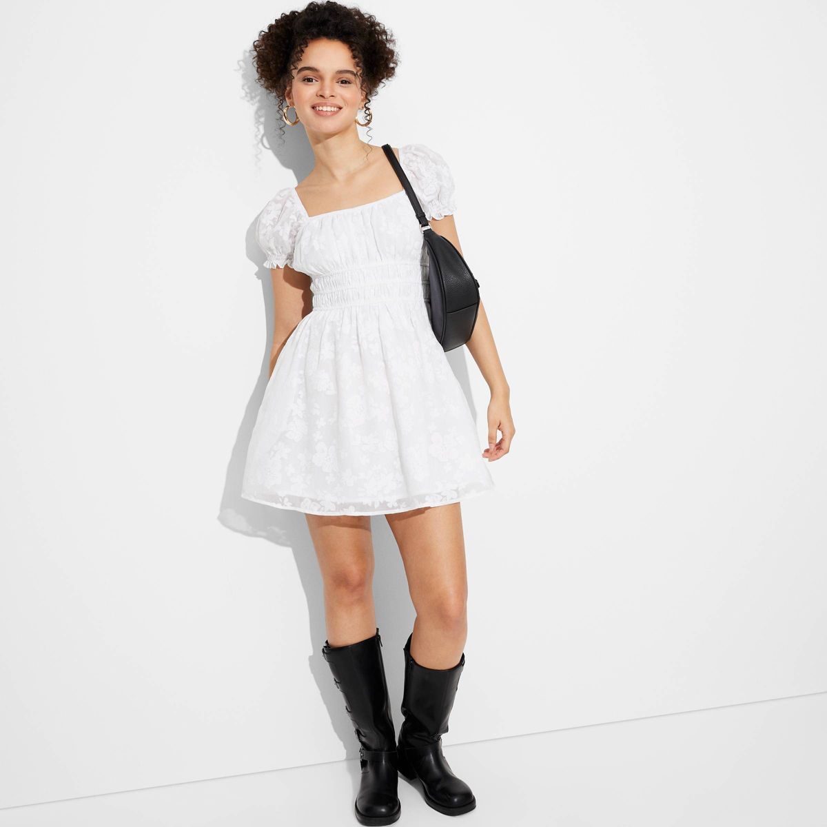 Women's Short Sleeve Burnout Fit & Flare Mini Skater Dress - Wild Fable™ | Target