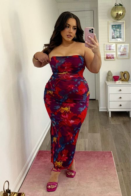 Wedding guest dress for a tropical destination wedding on my curvy midsize 12/14 body. Wearing size Large in the dress. My measurements are: bust 39” waist 32” hips 47” 🌺 also wearing wide feet friendly heels from ASOS that I love!

#LTKStyleTip #LTKMidsize #LTKPlusSize