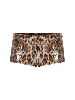 Edikted Sequin Leopard Printed Micro Shorts | PacSun