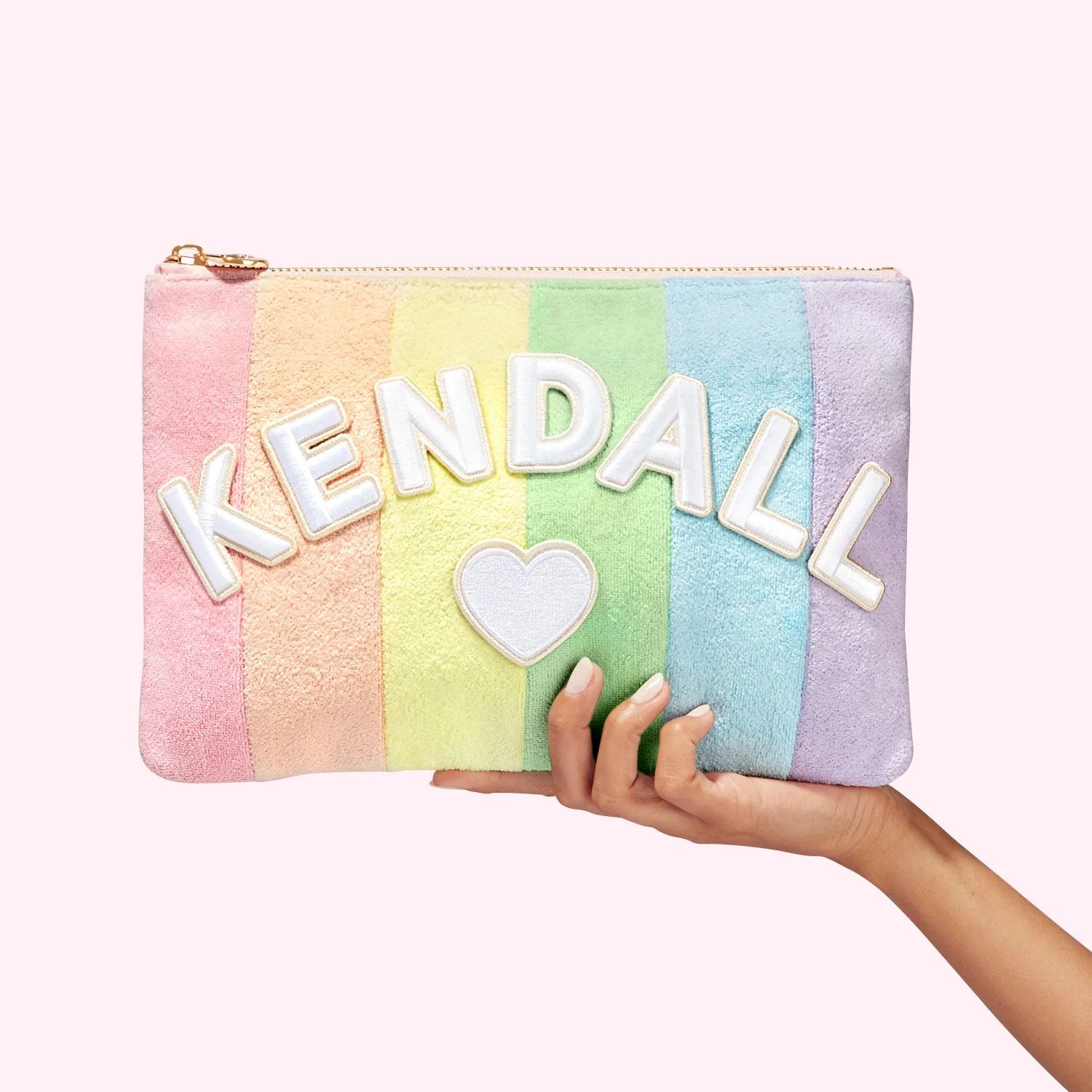 Rainbow Terry Flat Pouch | Personalized Pouch - Stoney Clover Lane | Stoney Clover Lane
