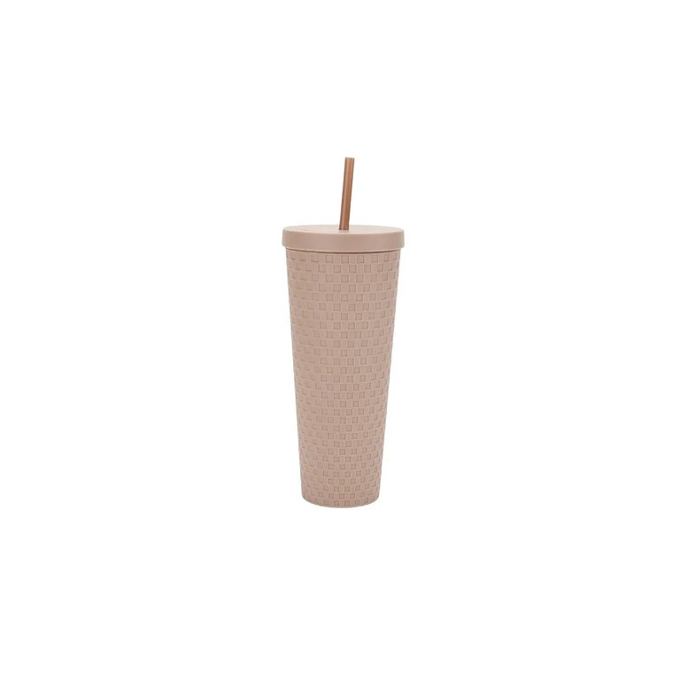 Kittenish by Jessie James Decker 4-Piece 26-Ounce Acrylic Textured Tumbler Set, Matte Mauve | Walmart (US)