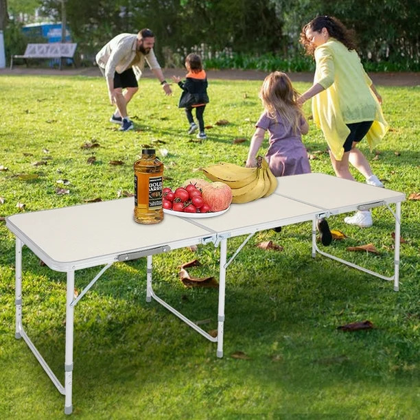 uhomepro Folding Table, Heavy Duty Indoor Outdoor Portable Table, Adjustable Height Aluminum Fold... | Walmart (US)