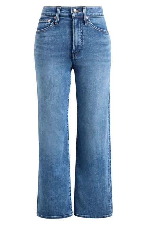 Madewell The Wide-Leg Crop Jeans Super Stretch Denim in Oneida Wash at Nordstrom, Size 24 | Nordstrom