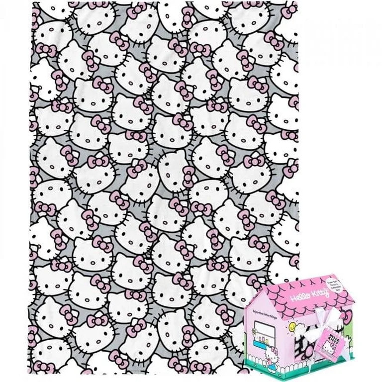Hello Kitty Face Collage Silk Touch Throw Blanket, 46” x 60” | Walmart (US)