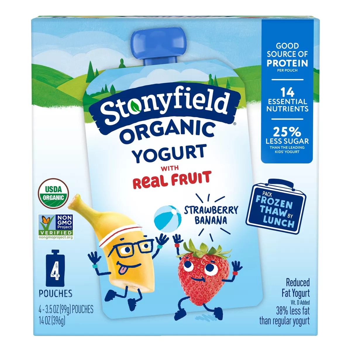 Stonyfield Organic Kids' Strawberry Banana Yogurt - 4ct/3.5oz Pouches | Target