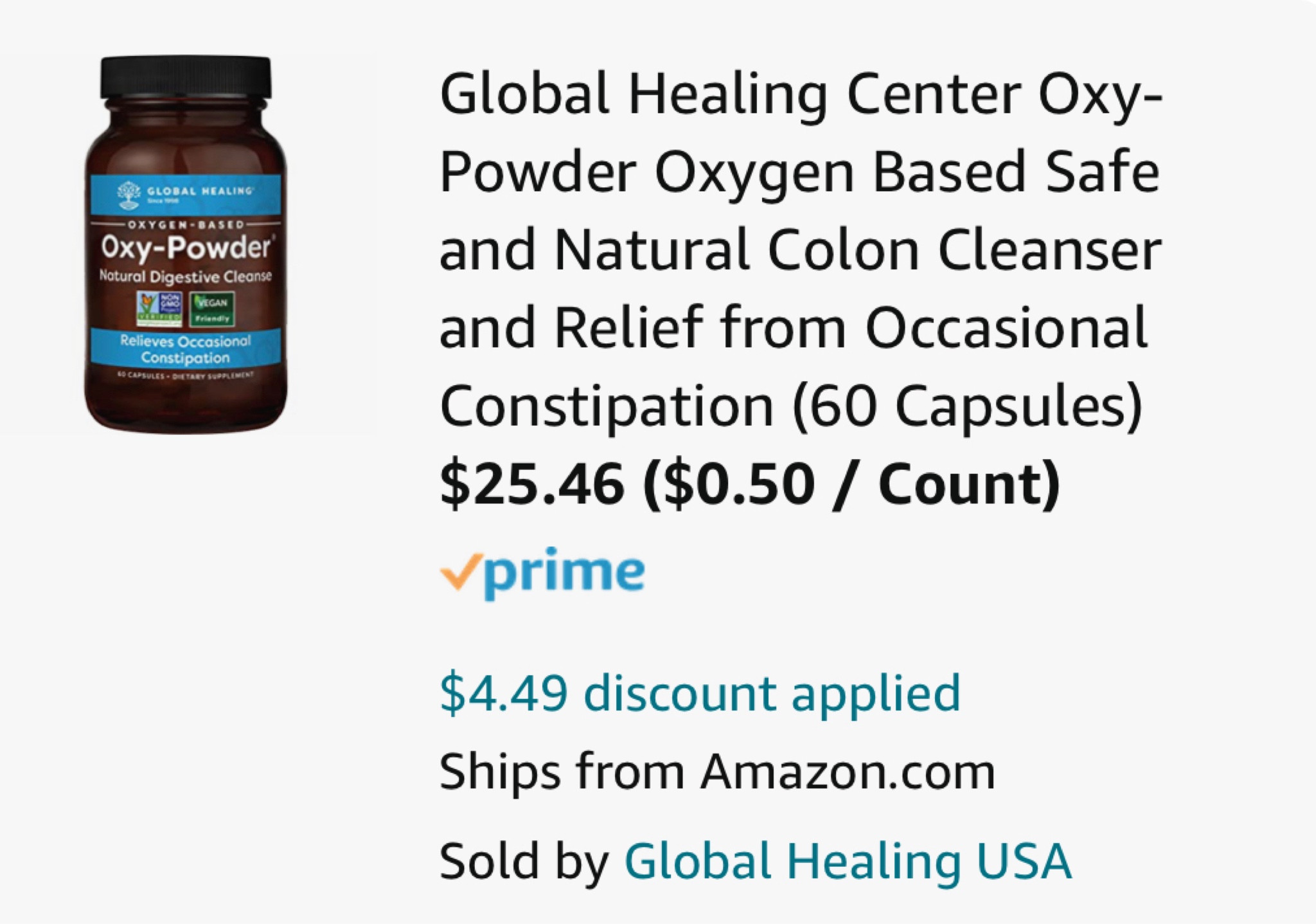 Oxy-Powder is 15% off on Amazon right now. The code is A0ZX279MCX4U 