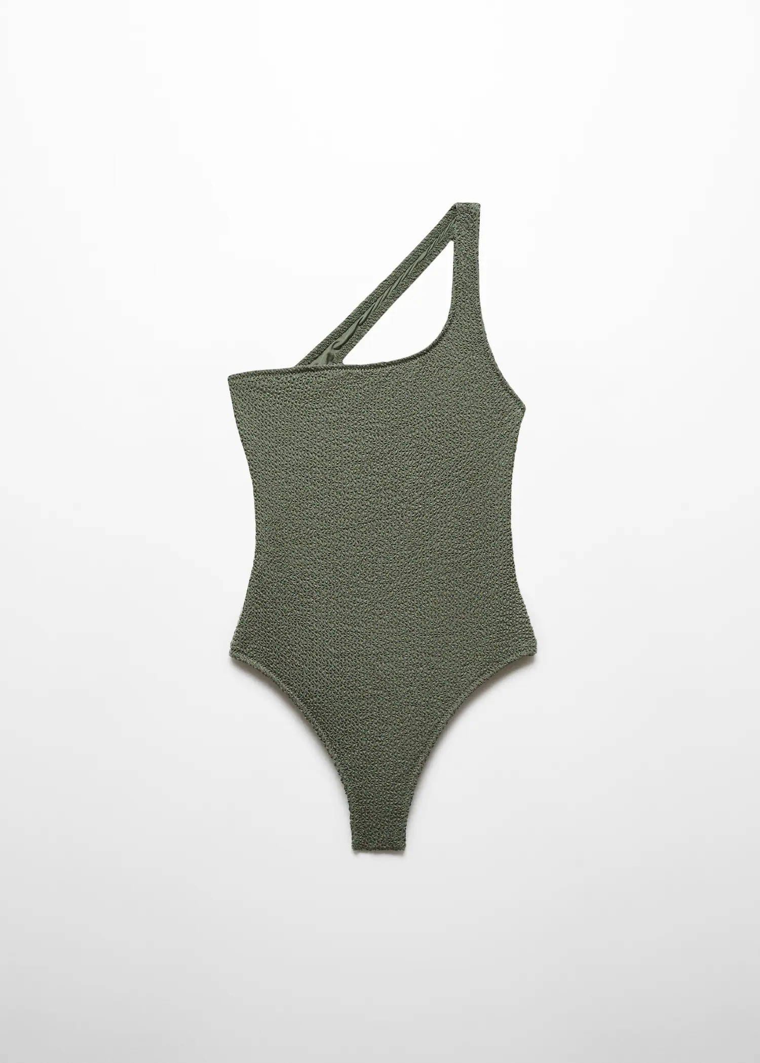 Asymmetrical textured swimsuit - Woman | MANGO United Kingdom | MANGO (UK)