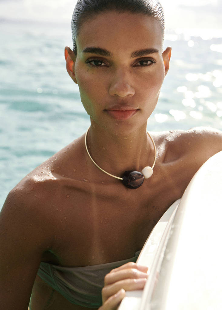 Rigid beaded choker gold - Women - One size - MANGO | Mango (US/MX/AU)