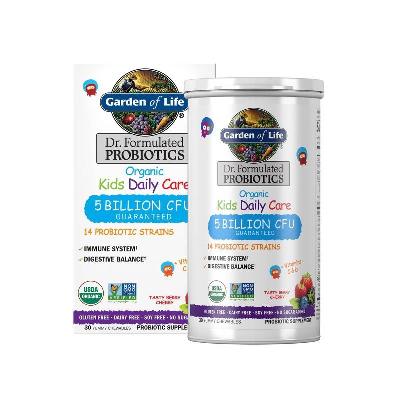 Kid's Garden of Life Dr. Formulated Organic Probiotic Daily Chewables - Berry & Cherry - 30ct | Target