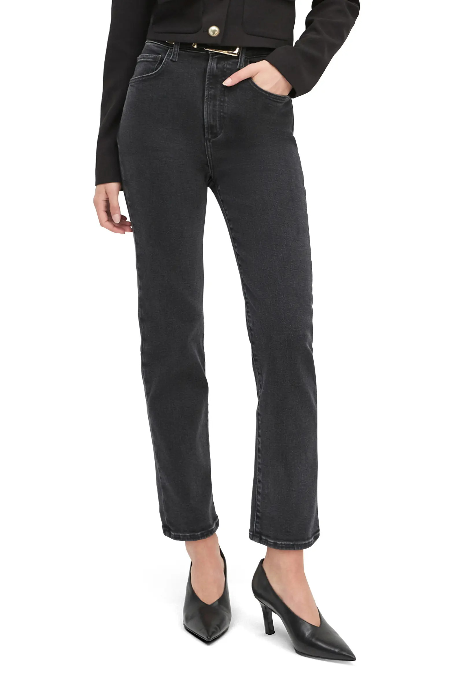 The Valentina Super High Waist Ankle Straight Leg Jeans | Nordstrom