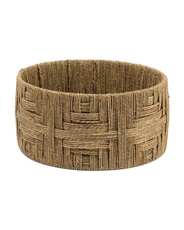 Large Round Woven Basket With Aztec Like Weaving | TJ Maxx