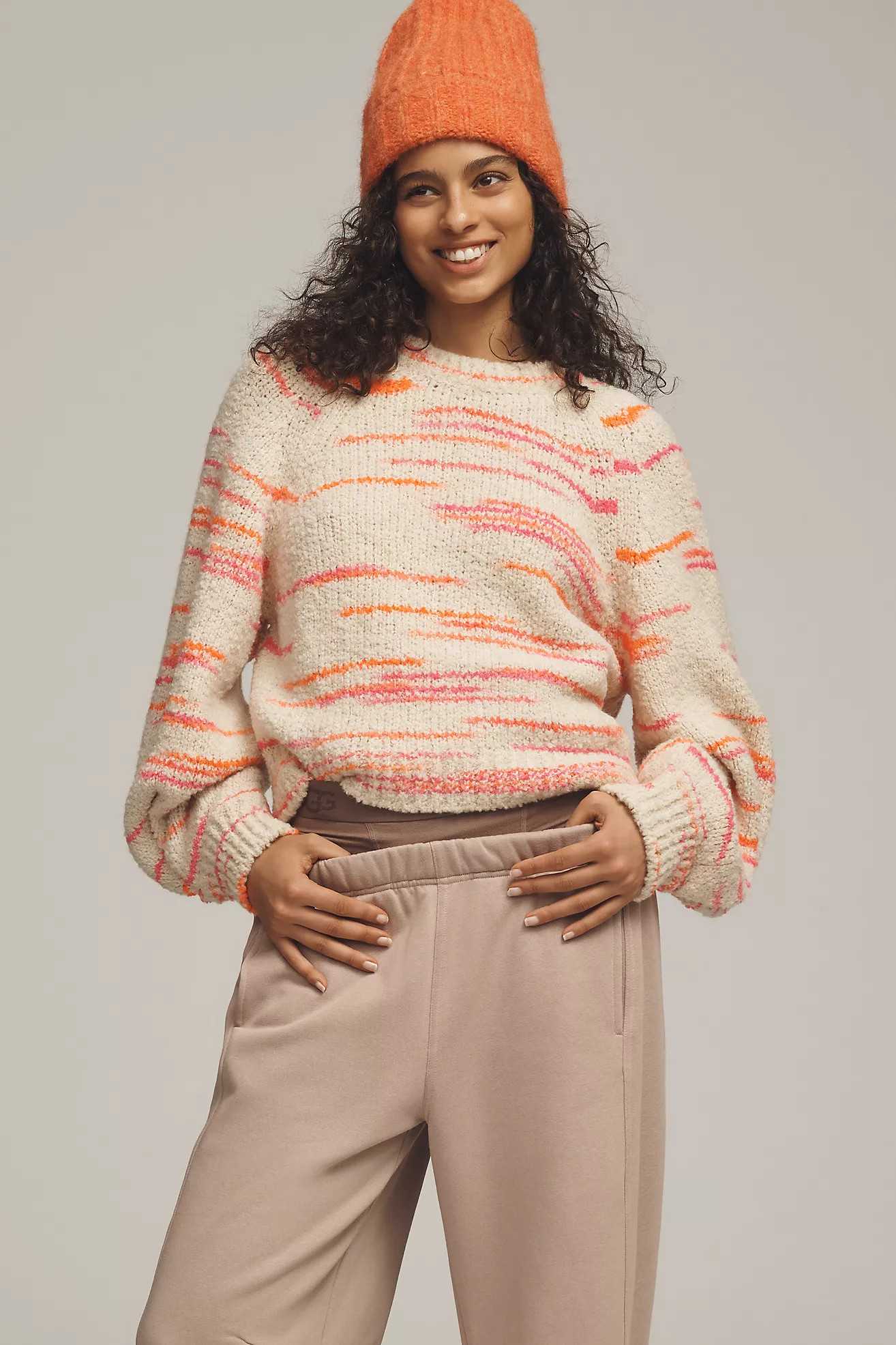Pilcro Balloon-Sleeve Crew-Neck Sweater | Anthropologie (US)
