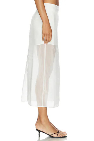 Cove Silk Skirt in White | Revolve Clothing (Global)