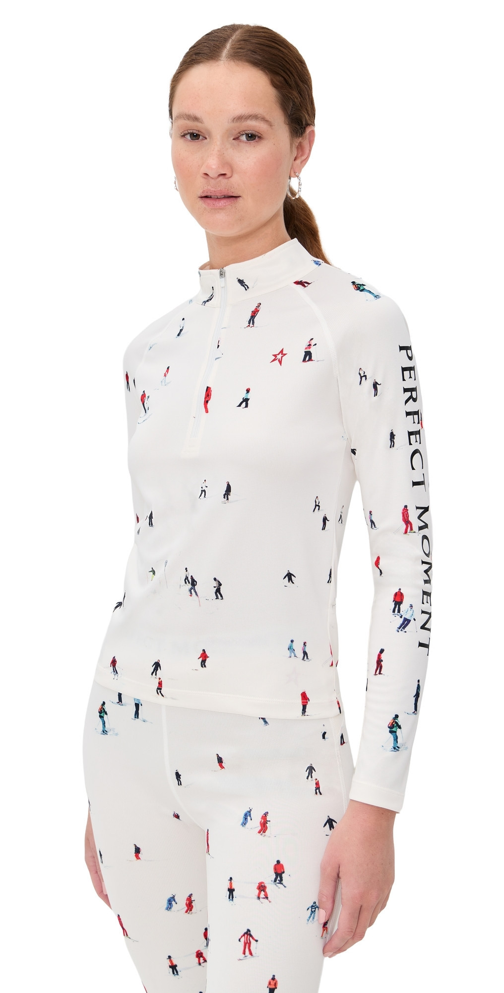 Perfect Moment 1/4 Zip Base Layer Top Dede Ski Print XL | Shopbop