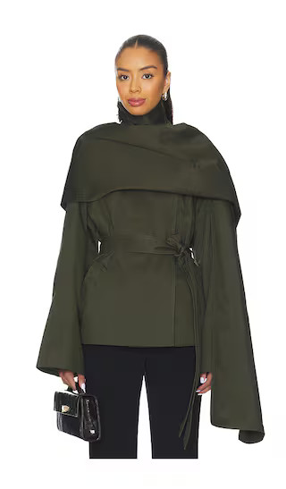 Yuna Crop Trench in Hunter Green | Revolve Clothing (Global)