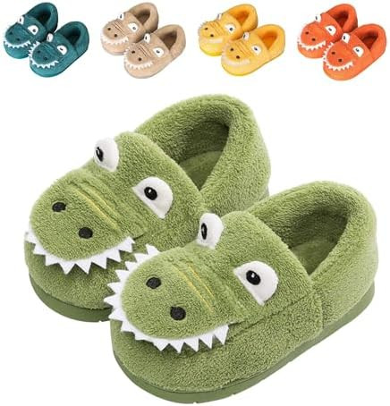 JACKSHIBO Toddler Slippers Boys Girls Dinosaur House Shoes Cute bunny Slipper for Home Indoor Win... | Amazon (US)