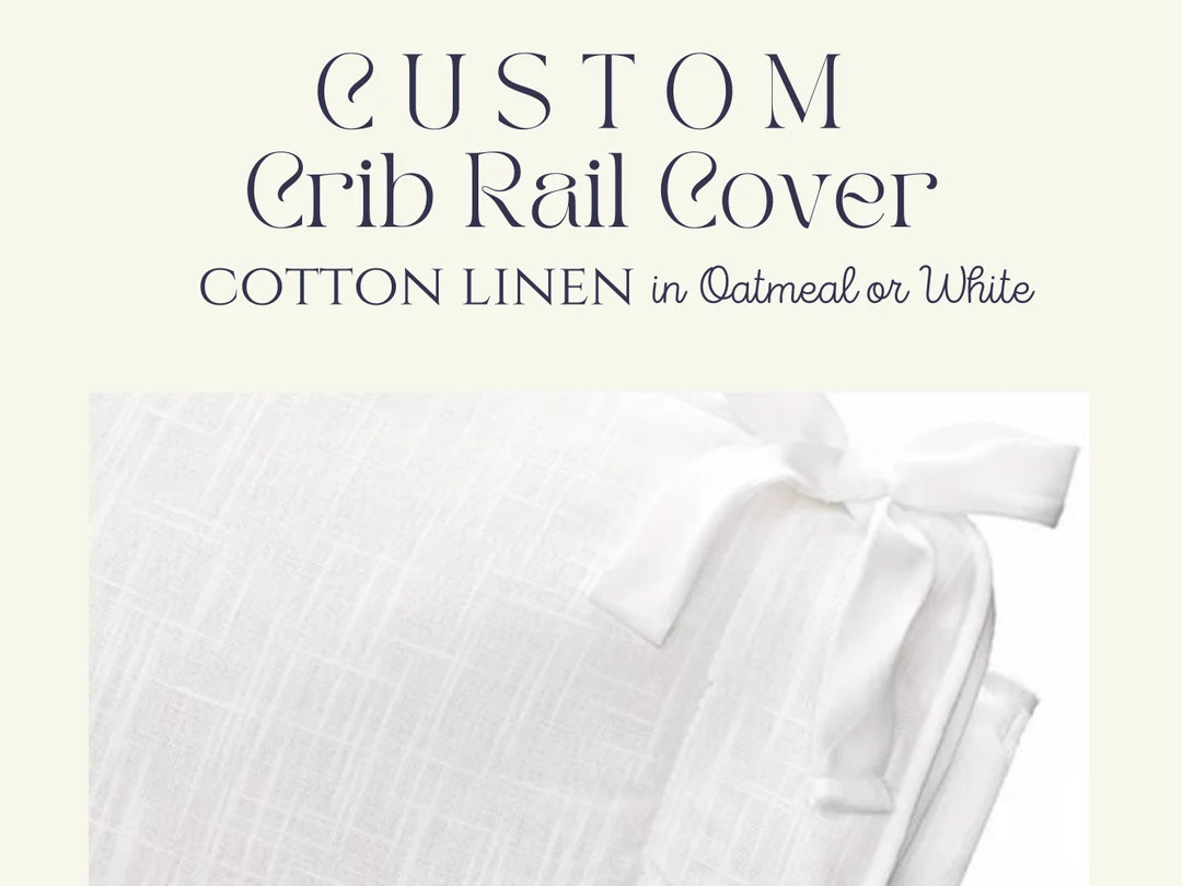 Linen Crib Rail Cover for Baby Shower Gift Teething Cover - Etsy | Etsy (US)