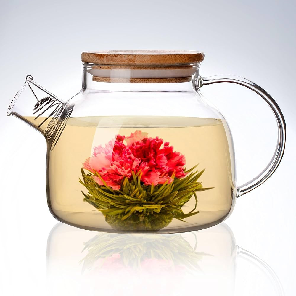 Borosilicate Glass Tea Kettle - Glass Teapot For Stovetop Safe - 27 oz - Removable Filter Spout -... | Amazon (US)