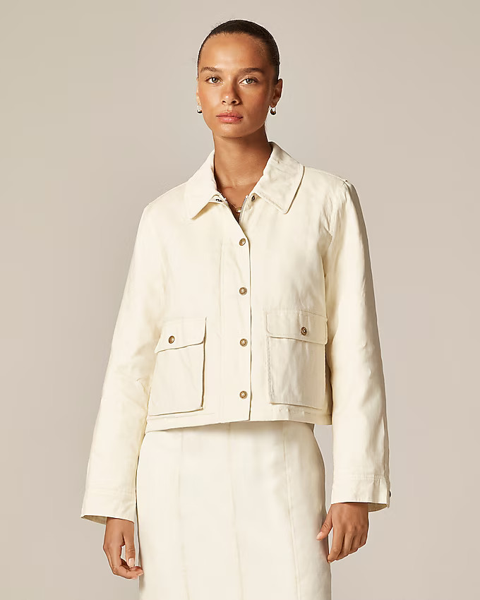 Cropped Barn Jacket™ in ripstop cotton | J. Crew US
