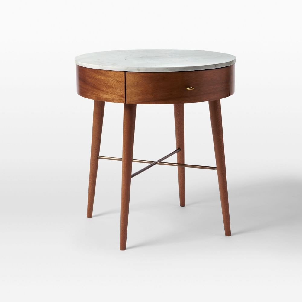 Penelope Nightstand, Large, Acorn/Marble | West Elm (US)