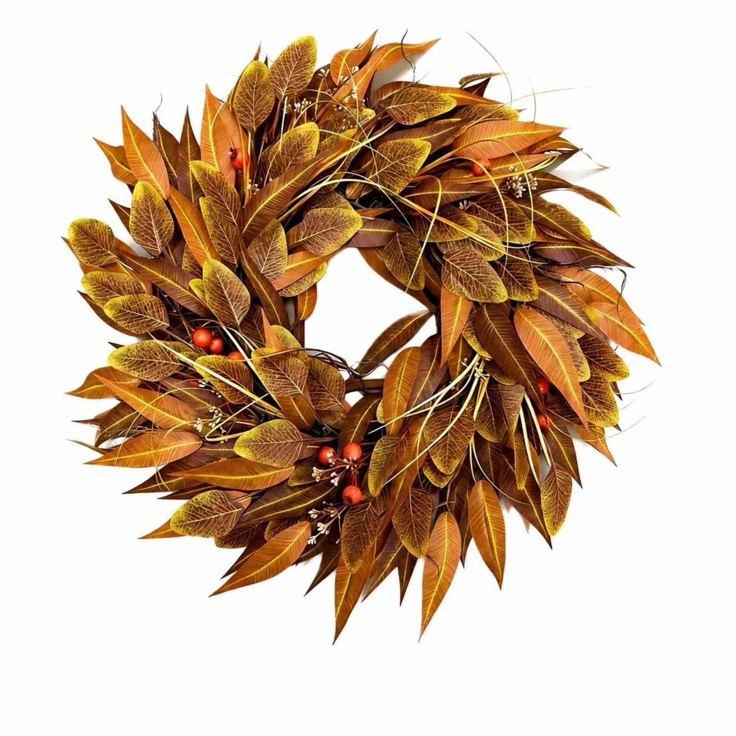 24" Eucalyptus Wreath for Front Door - Autumn Large Artificial Eucalyptus Outdoor Wreath for Porch, Window,Farmhouse,Home,Holiday,Hanging Fall Decorat | Wayfair North America