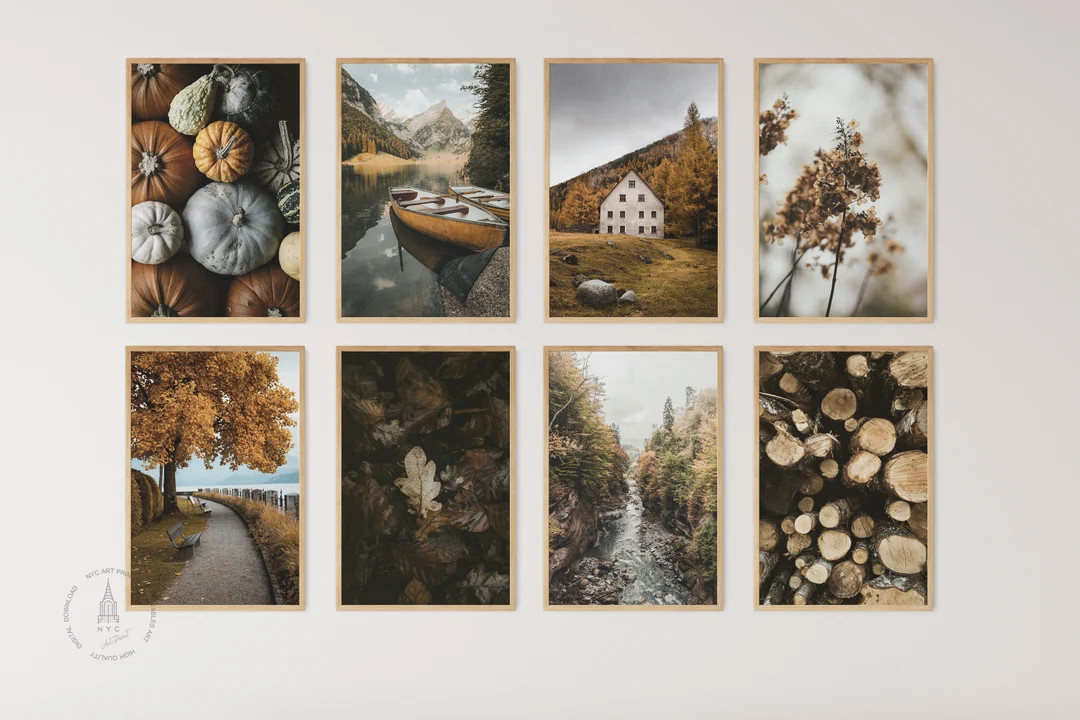 Fall Wall Art Autumn Gallery Wall Set of 8 Autumn Printable - Etsy | Etsy (US)